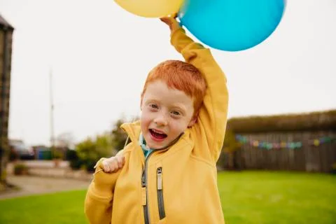 Playing with Balloons 스톡 사진