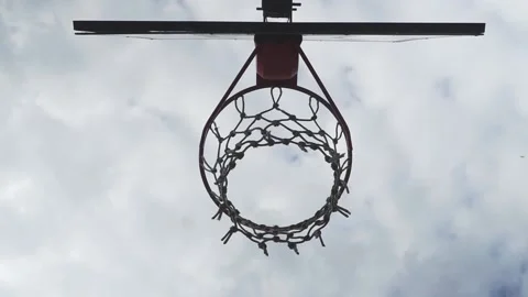 Playing basketball in the mountains Stock Footage 204005167