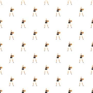 Playing basketball pattern creating active senior sports background Ilustración de archivo