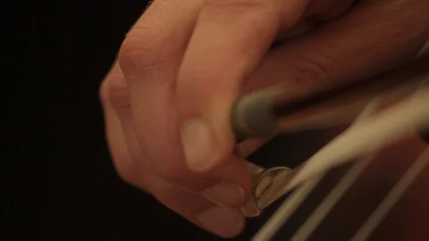 Playing Bass close up bow Stock-Footage 86530729