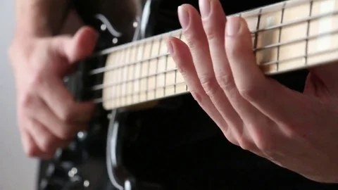 Playing the bass Stock Footage 78832619