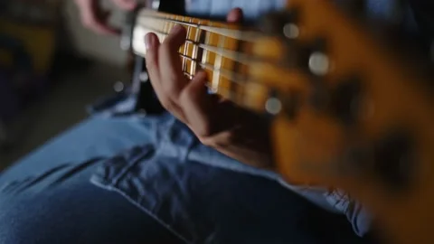Playing Bass Guitar  Stock Footage 168290168