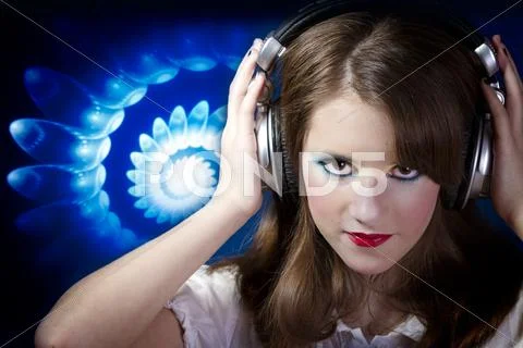 Playing to be a professional deejay Stock Illustration