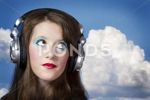 Playing to be a professional deejay Stock Photos
