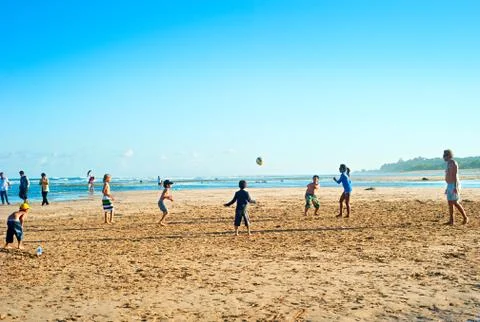 Playing on the beach, Bali Stock Photos