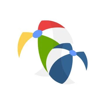 Playing Beach Balls Illustration Stock Illustration