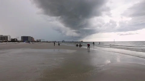 Playing at the beach Stock Footage 66747317