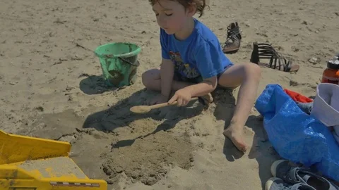 Playing on the beach Stock Footage 83629073