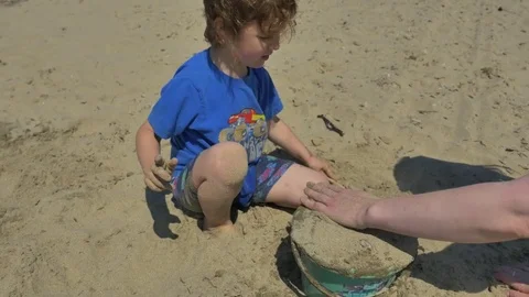 Playing on the beach Stock Footage 83629188