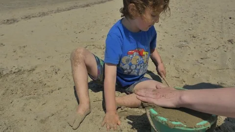 Playing on the beach Stock Footage 83629211