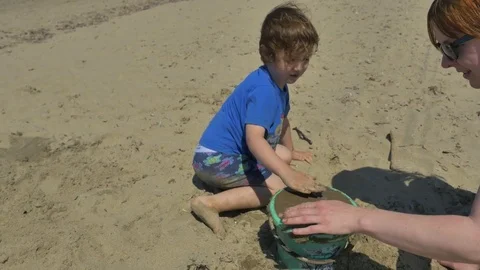 Playing on the beach Stock Footage 83629215