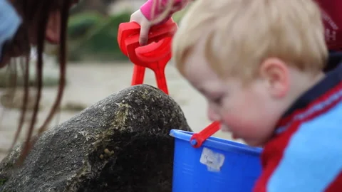 Playing on a beach Stock Footage 133267151