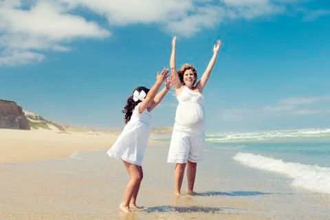 Playing on the beach Stock Photos