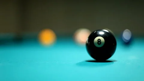 Playing Billard Making Hit Snooker Stock Footage 154941247