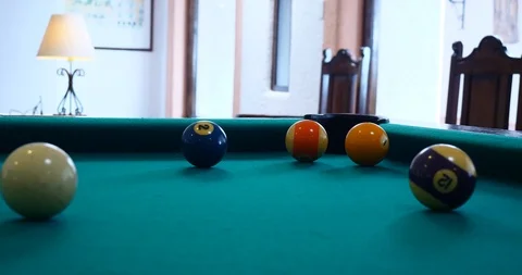 Playing Billard Snooker Pool Table and Balls Video stock 118866660