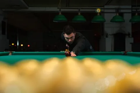 Playing billiard background Stock Photos