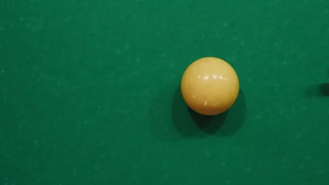 Playing billiard game. White pool balls close-up on green billiards table for Stock Footage 257597117