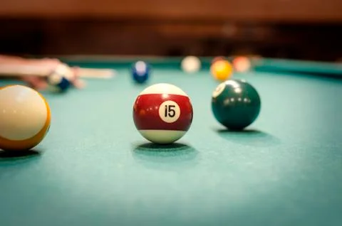 Playing billiard Foto stock