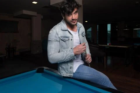 Playing Billiard Stock Photos