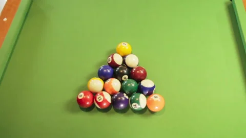 Playing billiard starting with the first shot 스톡 동영상 133497204