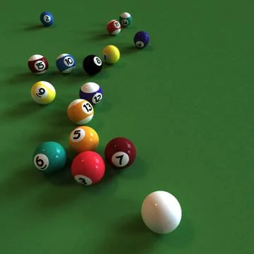 Playing billiards Stock Illustration