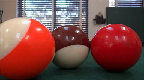 Playing Billiards - Playing Pool - Pool Table - Table View Video stock 13826575