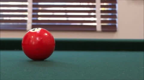 Playing Billiards - Playing Pool - Pool Table - Cue Ball at Camera Video stock 13826609