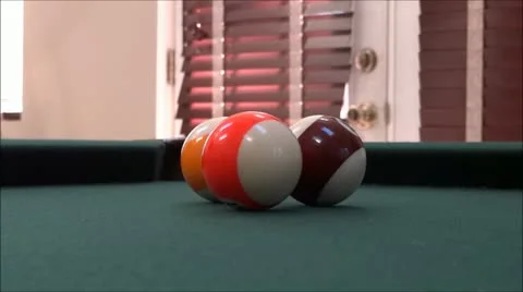 Playing Billiards - Playing Pool - Pool Table - Ball in Pocket Video stock 13826617