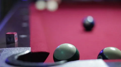 Playing Billiards at Pool Hall Stock Footage 1644264