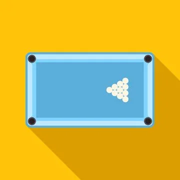 Playing billiards on a pool table top view Stock Illustration
