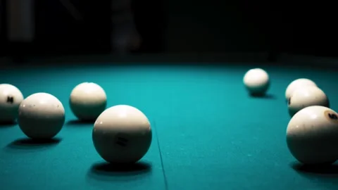 Playing Billiards Start of the Game Stock Footage 284315121