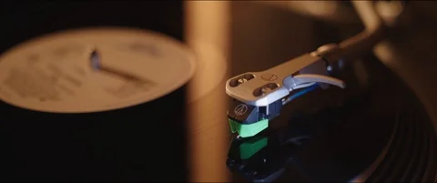 Playing Black Vinyl Record Close Up 4k Stock Footage 118570243