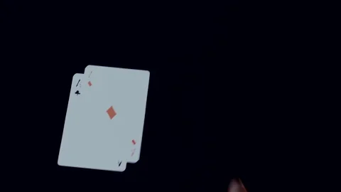 Playing BlackJack - 2 Aces Mixed Stock Footage 136276035