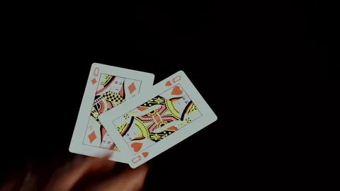 Playing BlackJack - 2 Red Queens Video stock 136276979