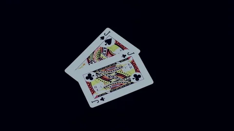 Playing BlackJack - Two BLack Jacks Vídeo Stock 136276213
