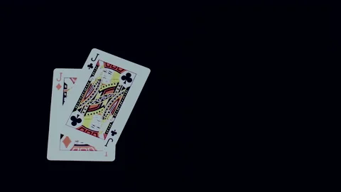 Playing BlackJack - Two Mixd Jacks Stock-Footage 136275824