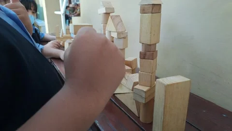 Playing with blocks Stock-Footage 295456204