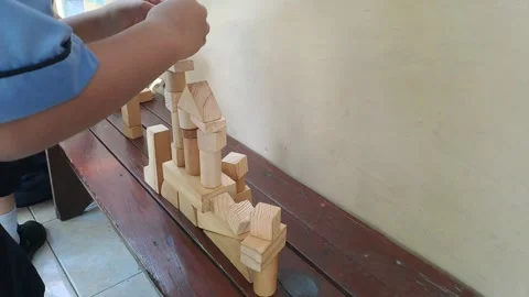 Playing with blocks Stock-Footage 295456205