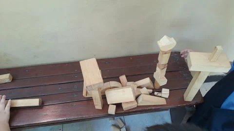 Playing with blocks Stock-Footage 295456206