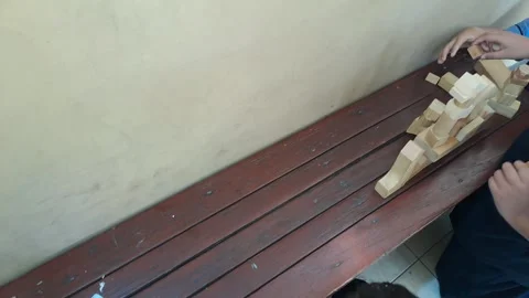 Playing with blocks Stock-Footage 295456210