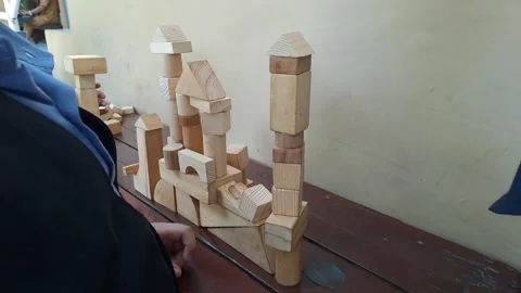 Playing with blocks Stock-Footage 295456213