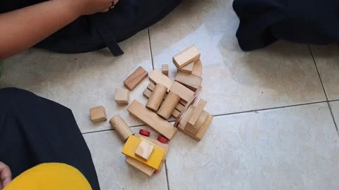 Playing with blocks Stock-Footage 295456248