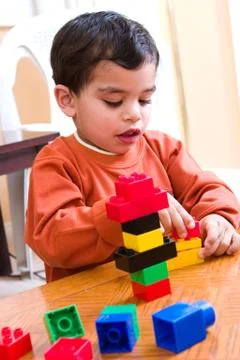 Playing with blocks Stock Photos