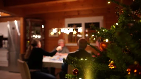 Playing board game at christmas Stock Footage 45481261