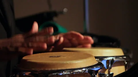 Playing Bongos CU Vidéo 22858033