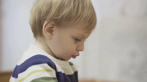 Playing boy with constructor Stock Footage 144022020