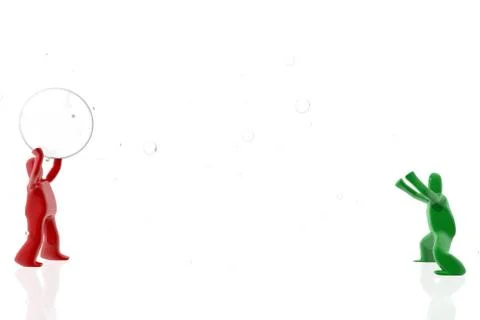 Playing with bubbles Stock Illustration