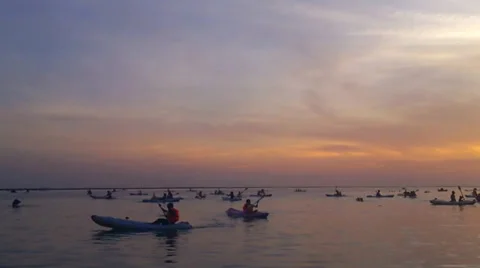 Playing canoe at the beach Stock Footage 35533042