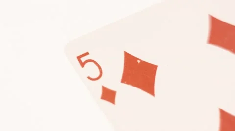 Playing Card - 5 Of Diamonds Stock Footage 60342136