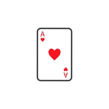Playing card ace of hearts vector Stock Illustration